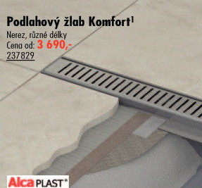 Podlahový odtokový žlab
