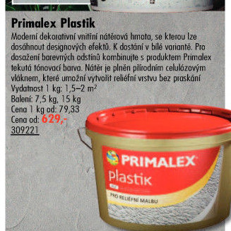 Vnitřní nátěrová hmota dekorativní Plastik Primalex