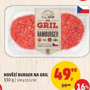 Hovězí burger Na gril Penny