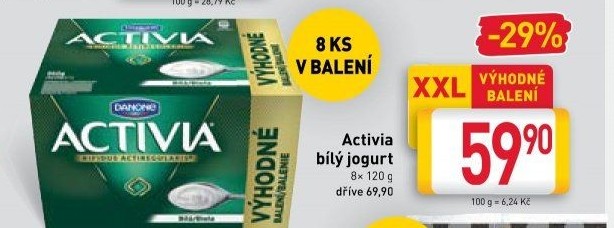 Bílý jogurt Activia Danone