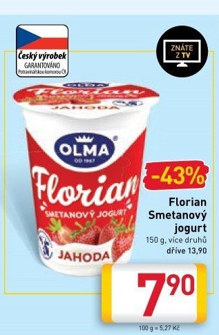 Jogurt smetanový Florian Olma