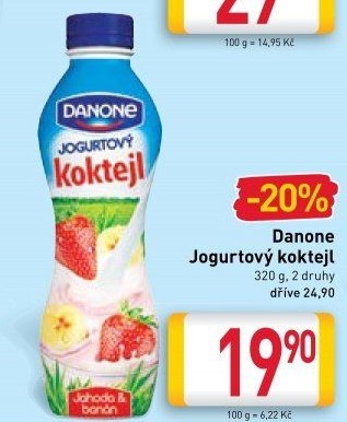 Jogurtový nápoj koktejl Danone