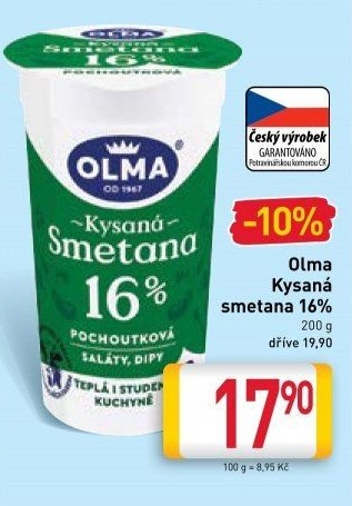 Smetana zakysaná Olma 16%