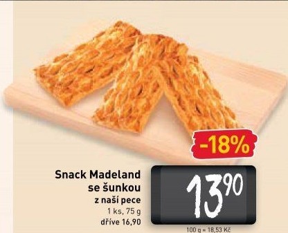 Snack Madeland se šunkou La Lorraine