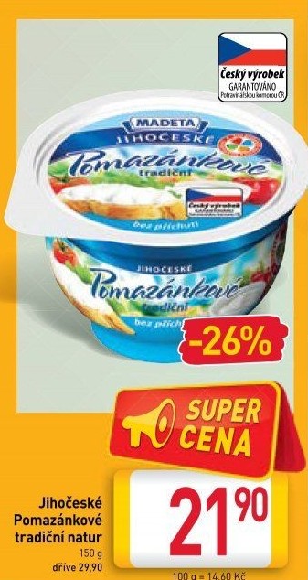Tradiční pomazánkové Jihočeské Madeta