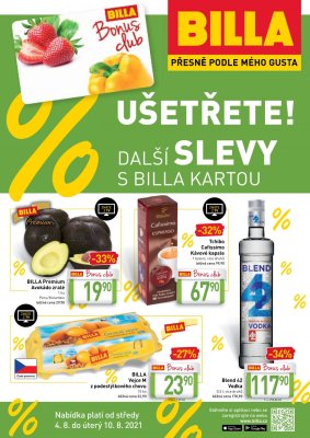 akční leták BILLA 4.8.2021-10.8.2021
