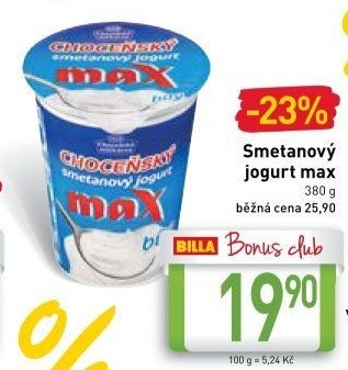 Bílý jogurt smetanový Choceňský