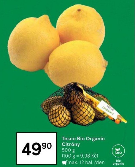 Citrony bio Tesco Organic