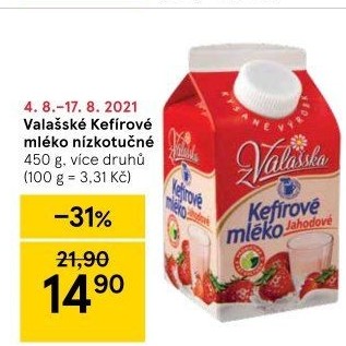 Kefírové mléko ochucené Mlékárna Valašské Meziříčí