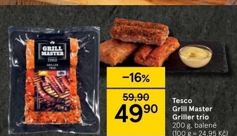 Klobásy Griller trio Grill Master Tesco