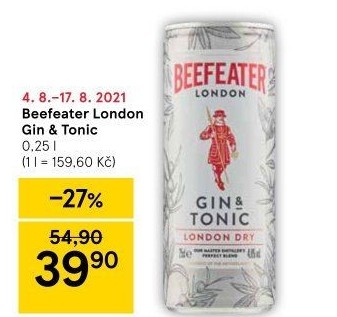 Míchaný nápoj Beefeater Gin a Tonic