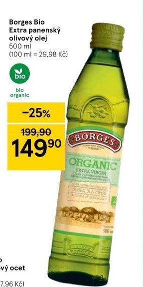 Olivový olej extra panenský bio Borges