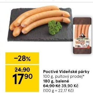 Párky vídeňské poctivé Kostelecké uzeniny
