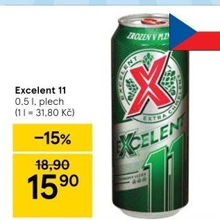 Pivo světlý ležák 11° Excelent