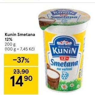 Smetana na vaření Kunín 12%