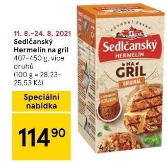 Sýr Hermelín na gril Sedlčanský