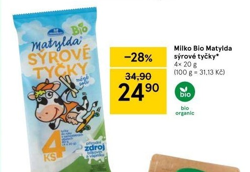 Sýrové tyčky bio Matylda Milko