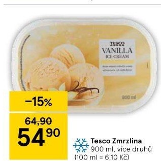 Zmrzlina ve vaničce Tesco