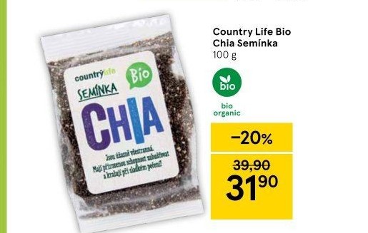 Chia semínka bio Country Life