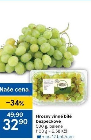 Hrozny bílé bezsemenné The Grower'