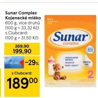 Kojenecké mléko Sunar Complex