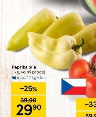 Paprika bílá