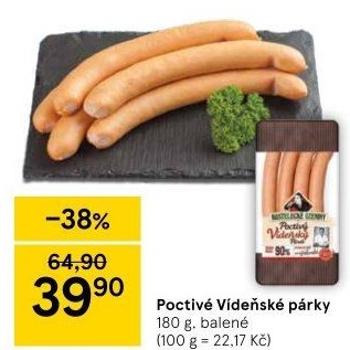 Párky vídeňské poctivé Kostelecké uzeniny