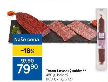Salám lovecký Tesco