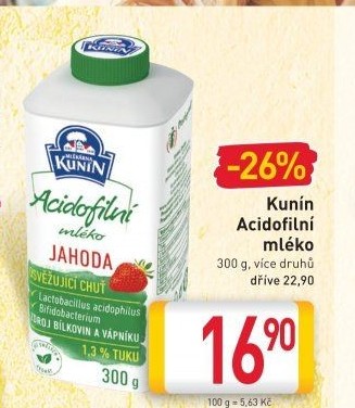 Acidofilní mléko ochucené Kunín