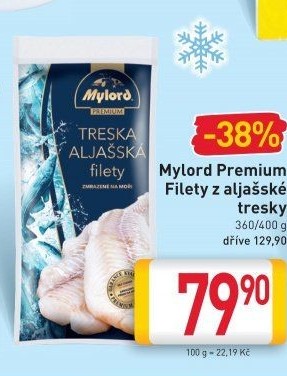 Aljašská treska filety mražená Premium Mylord