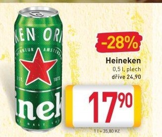 Pivo světlý ležák Heineken