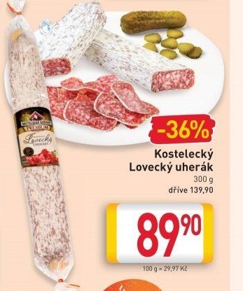 Salám Uherák lovecký kostelecký Kostelecké uzeniny