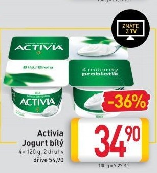Bílý jogurt Activia Danone