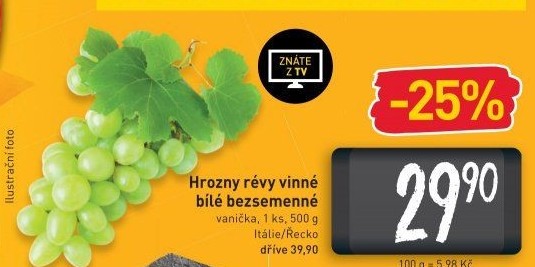 Hrozny bílé bezsemenné