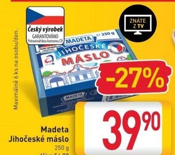 Máslo Jihočeské Madeta