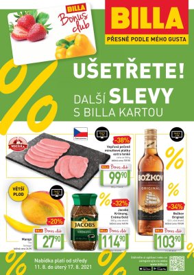 akční leták BILLA 11.8.2021-17.8.2021