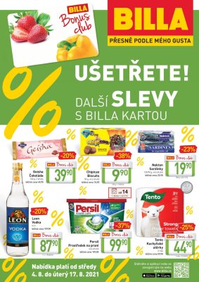 akční leták BILLA 11.8.2021-17.8.2021