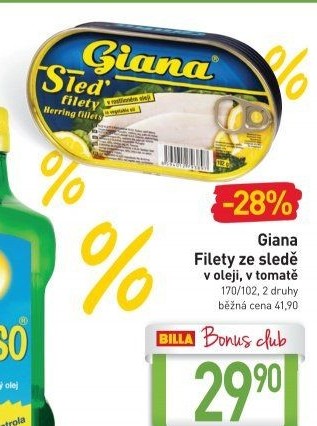 Sleď filety v oleji Giana
