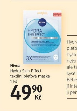 Maska textilní pleťová Hydra Skin Effect Nivea