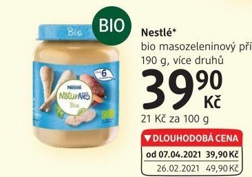 Příkrm masozeleninový bio NaturNes Nestlé