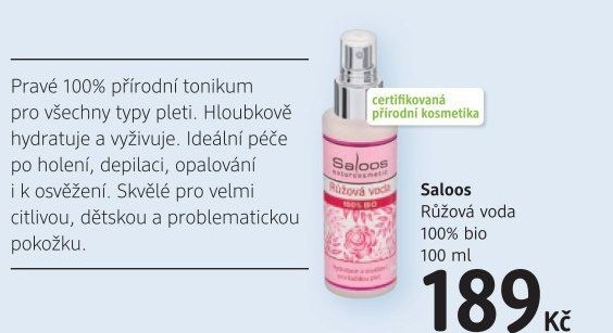 Růžová voda Saloos
