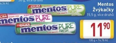 Žvýkačky Mentos