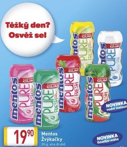 Žvýkačky Pure Fresh Mentos