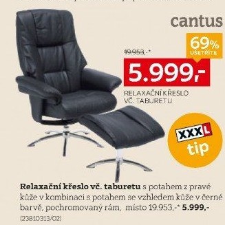 RELAXAČNÍ KŘESLO VČ. TABURETU