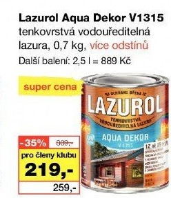 Lazura na dřevo Aqua Dekor Lazurol