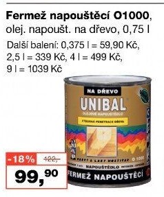 Napouštědlo Fermež Unibal Barvy a laky Hostivař