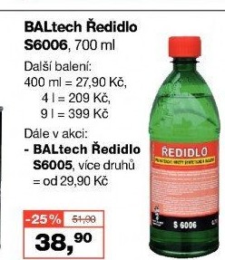 Ředidlo S6006 Barvy a laky Hostivař