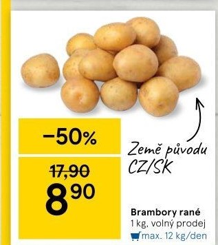 Brambory konzumní rané