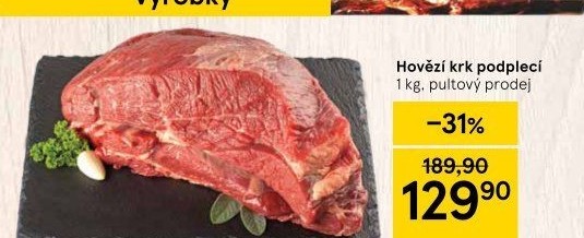Hovězí přední bez kosti - krk podplečí