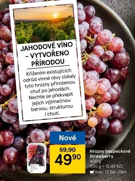 Hrozny růžové bezsemenné